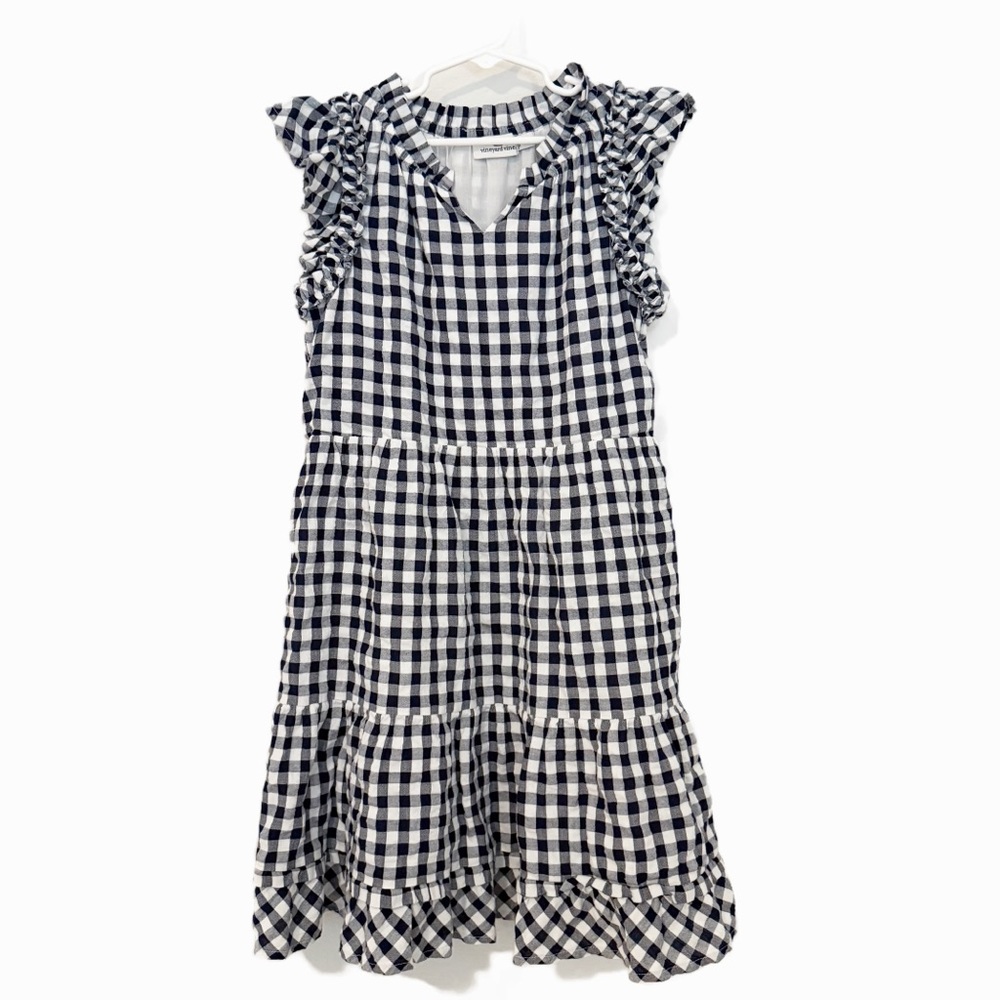 Vineyard Vines Black and White Gingham Dress Kids Size Large 16